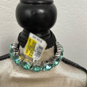 NWT INC aqua color stretch bracelet